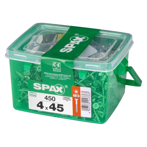 Lot De 450 Vis Acier Tête Fraisée Torx Spax, Diam.4 Mm X L.45 Mm - SPAX