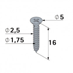 Vis  pour charnières et raccords pour meuble, HETTICH, 2,5 x 16 mm, noir - HETTICH