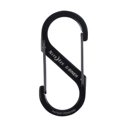 Mousqueton double entrée inox noir 5cm 4,5kg nite ize de marque NITE IZE, référence: B9254000