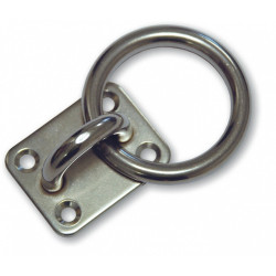 Platine avec anneau en inox, diam 5mm - Sans marque
