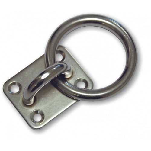 Platine avec anneau en inox, diam 6mm - Sans marque