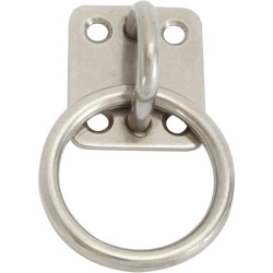 Platine avec anneau en inox, diam 6mm - Sans marque