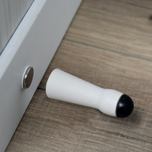 Butée de porte à fixer au mur CHRISLIGNE bois blanc L.8 x H.3 x l.3 cm - CHRISLIGNE