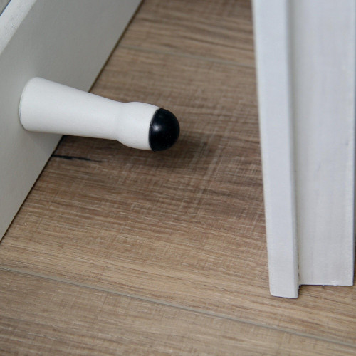 Butée de porte à fixer au mur CHRISLIGNE bois blanc L.8 x H.3 x l.3 cm - CHRISLIGNE