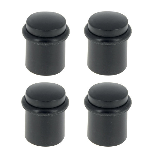 Butée de porte à fixer au sol CHRISLIGNE alu mat noir, L.3.4 x H.4 x l.3.4 cm - LINEA BERTOMANI