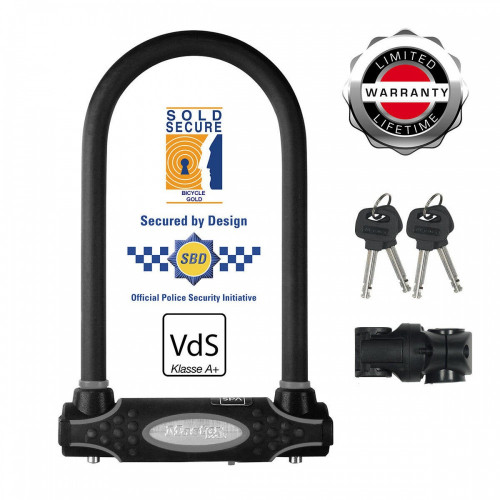 Antivol de velo en U MASTER LOCK avec anse en acier cemente - MASTER LOCK