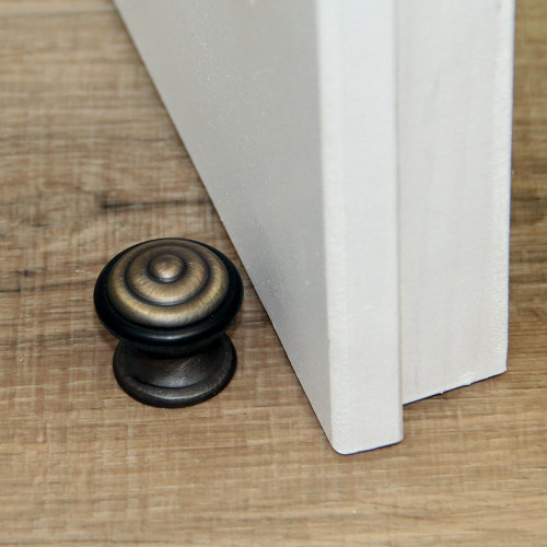 Butée de porte à fixer au sol CHRISLIGNE alu patiné doré, L.3 x H.3 x l.3 cm - CHRISLIGNE