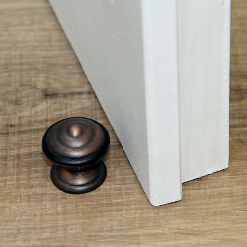 Butée de porte à fixer au sol CHRISLIGNE alu patiné, L.3 x H.3 x l.3 cm - CHRISLIGNE
