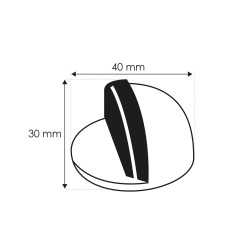 Butée de porte de sol CHRISLIGNE Demi-lune aluminium mat noir Diam.4 x H.3 cm - CHRISLIGNE