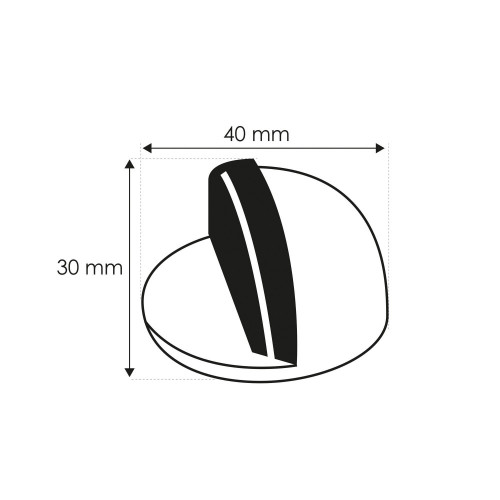 Butée de porte de sol CHRISLIGNE Demi-lune aluminium mat noir Diam.4 x H.3 cm - CHRISLIGNE