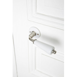 2 Poignées Sur Rosace Porcelaine, Porcelaine De Limoges Nickelé Mat Sans de marque MERIGOUS, référence: B9259200