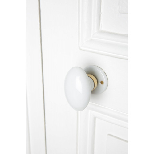 Bouton De Porte Porcelaine Porcelaine De Limoges Laitonné - MERIGOUS