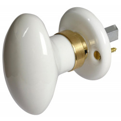 Bouton De Porte Porcelaine Porcelaine De Limoges Laitonné - MERIGOUS