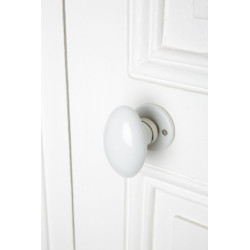 Bouton De Porte Porcelaine, Blanc Nickelé Mat Inspire, Porcelaine Sans Trou de marque MERIGOUS, référence: B9259700
