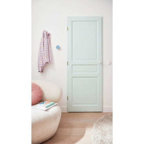 Bouton De Porte Porcelaine, Blanc Nickelé Mat Inspire, Porcelaine Sans Trou - MERIGOUS