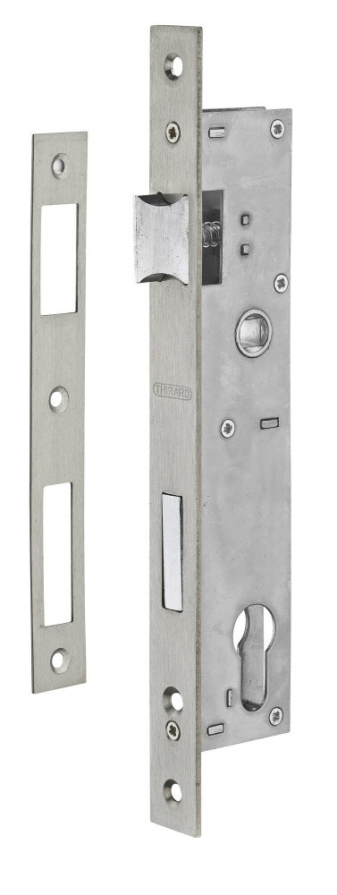 Serrure encastrée à cylindre THIRARD axe 24 mm entraxe 92 mm carré 8