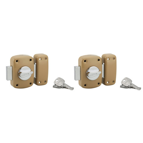 Lot de 2 verrou corvet bouton/cylindre, 45 mm, bronze - THIRARD 