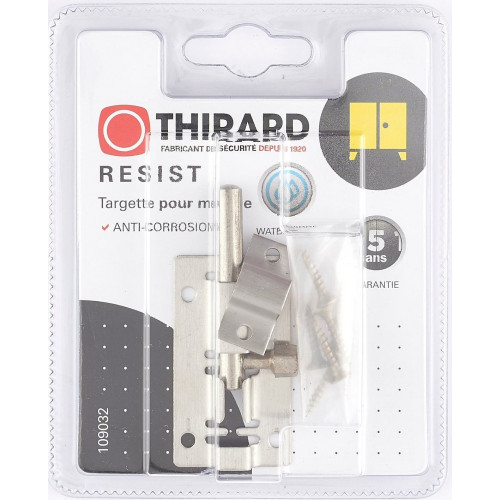 Targette à pêne rond 50 mm THIRARD, acier inoxydable - THIRARD 