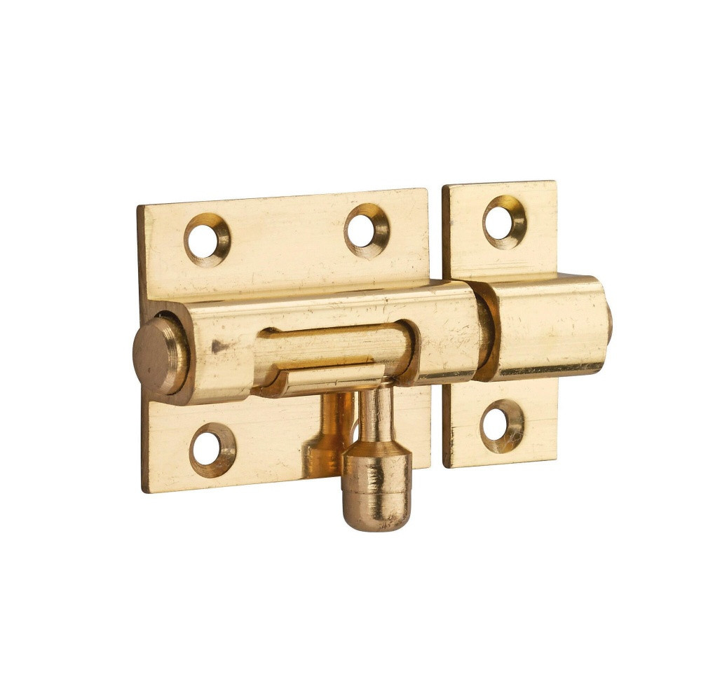 Targette pour porte de meuble laiton pêne diamètre 8mm 35x30mm THIRARD