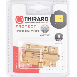 Targette à pêne rond THIRARD, laiton ciré jaune - THIRARD