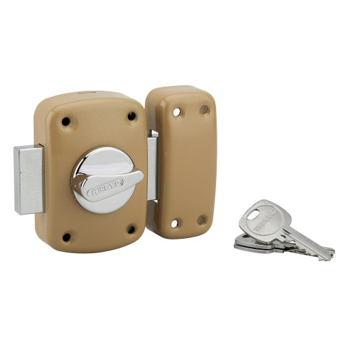 Verrou corvette bouton/cylindre, 40 mm, bronze - THIRARD 