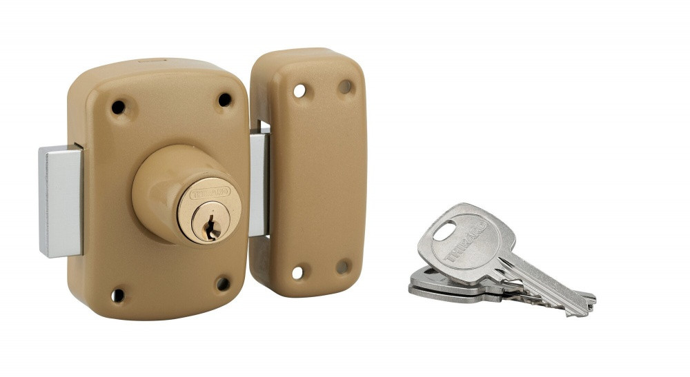 THIRARD Verrou double entrée Corvette pour porte dentrée cylindre 40mm acier 3 clés époxy THIRARD