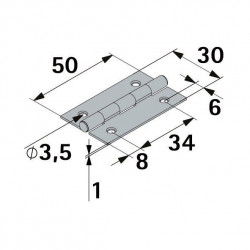 Charnière en acier pour meuble, HETTICH, L.50 x l.30 mm, noir - HETTICH