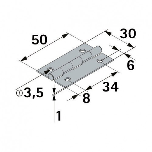 Charnière en acier pour meuble, HETTICH, L.50 x l.30 mm, noir - HETTICH