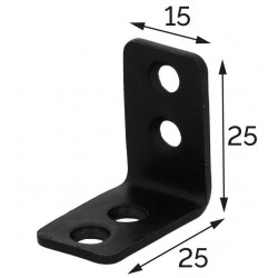 Equerre acier zingue noire Magnodur 25x25x15, SUKI - SUKI