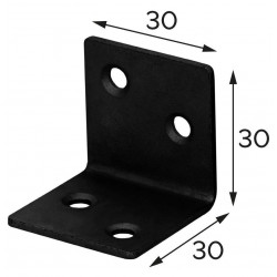 Equerre acier zingue noire Magnodur 30x30x30, SUKI - SUKI