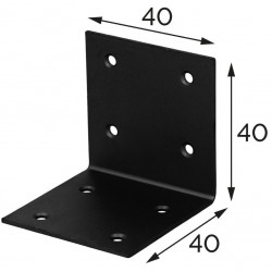 Equerre acier zingue noire Magnodur 40x40x40, SUKI - SUKI