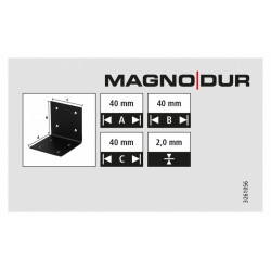 Equerre acier zingue noire Magnodur 40x40x40, SUKI - SUKI