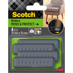 Lot de 4 patins de pied de meuble en polypropylène adhésif SCOTCH l.19 x 70 mm de marque SCOTCH, référence: B9276900