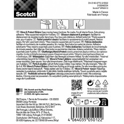 Lot de 4 patins de pied de meuble en polypropylène adhésif SCOTCH l.19 x 70 mm - SCOTCH