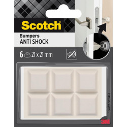 Lot de 6 patins de pied de meuble en polyuréthane adhésif SCOTCH l.21 x 21 mm de marque SCOTCH, référence: B9277100