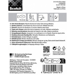 Lot de 6 patins de pied de meuble en polyuréthane adhésif SCOTCH l.21 x 21 mm - SCOTCH