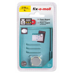 Lot de 4 aimants, FIX-O-MOLL SUKI, diam.19 mm, argent de marque FIX-O-MOLL, référence: B9277300