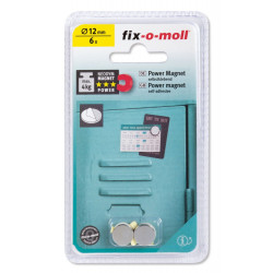 Lot de 6 aimants, FIX-O-MOLL SUKI, diam.12 mm, argent de marque SUKI, référence: B9277400