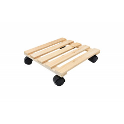 Support roulant carré pin brut 30x30x5.2 cm charge supportée 30 kg maximum - Cime