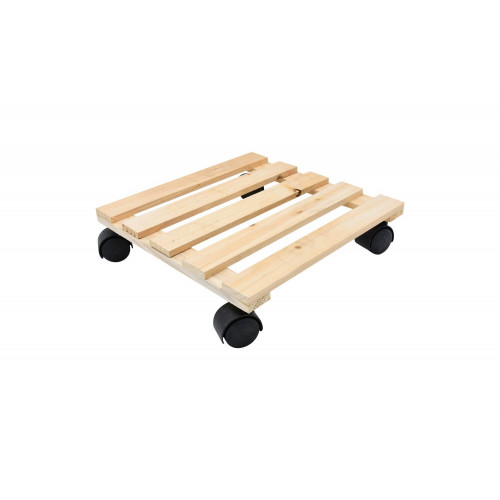 Support roulant carré pin brut 30x30x5.2 cm charge supportée 30 kg maximum - Cime