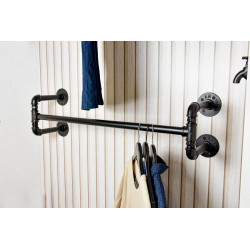 Barre de penderie ronde, MyTube, diam.25 mm  L100mm, noir mat - Sans marque