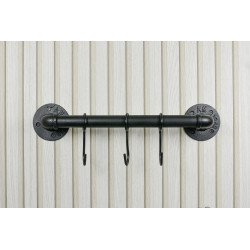 Barre de penderie ronde, MyTube, diam.25 mm L300 mm, noir mat - Sans marque