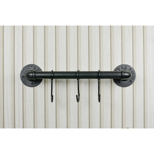 Barre de penderie ronde, MyTube, diam.25 mm L300 mm, noir mat - Sans marque