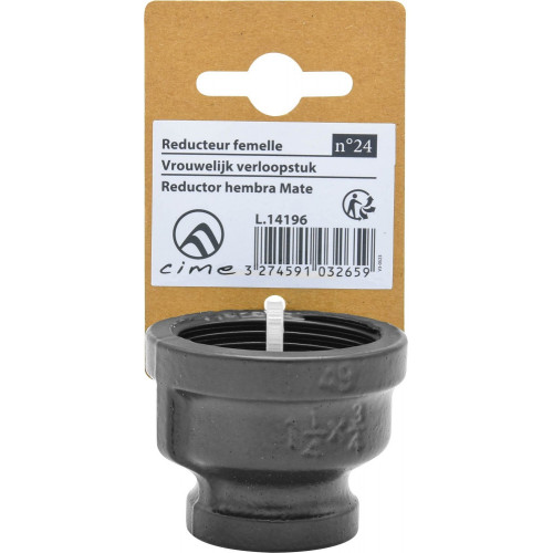 Réducteur femelle, MyTube, diam.25 mm, noir mat - Sans marque