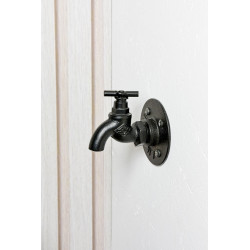 Support mural, MyTube, diam.25 mm, noir mat - Sans marque