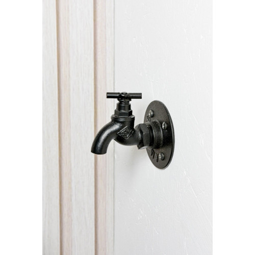 Support mural, MyTube, diam.25 mm, noir mat - Sans marque