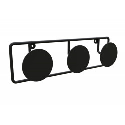Patere CIME Dot, 3 têtes D90 400 x 120 mm noir de marque Cime, référence: B9282500