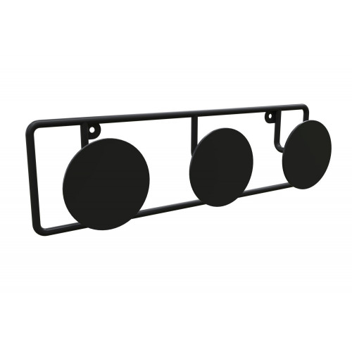 Patere CIME Dot, 3 têtes D90 400 x 120 mm noir - Cime