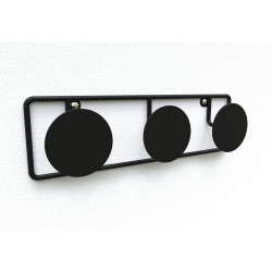 Patere CIME Dot, 3 têtes D90 400 x 120 mm noir - Cime