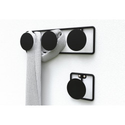 Patere CIME Dot, 3 têtes D90 400 x 120 mm noir - Cime